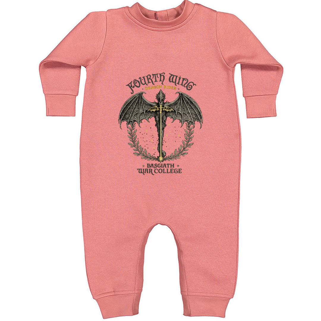 Fourth Wing Dragon Rider Vintage Basgiath War College Toddler Hoodie Or Infant Fleece Romper Mauve