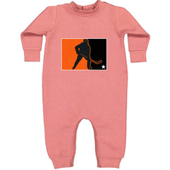 Hockey Enforcer Retro Vintage Toddler Hoodie Or Infant Fleece Romper Mauve