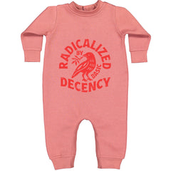 Radicalized by Basic Decency Dove Protest Statement Toddler Hoodie Or Infant Fleece Romper Mauve