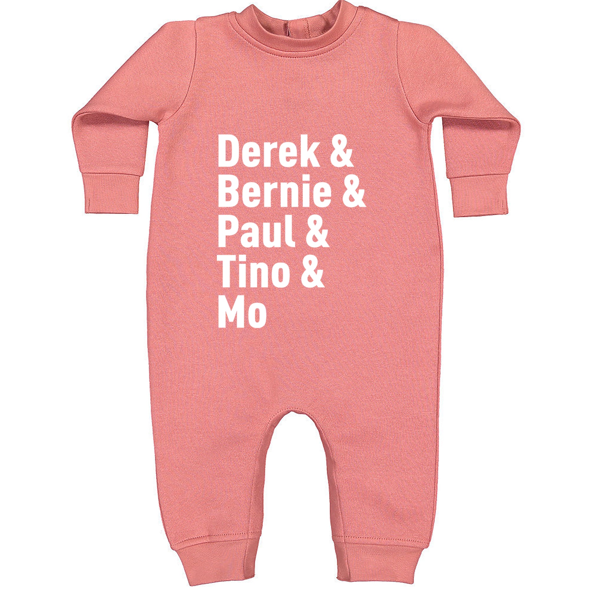 Derek & Bernie & Paul & Tino & Mo Toddler Hoodie Or Infant Fleece Romper Mauve