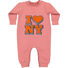 New York City Pride Heart Toddler Hoodie Or Infant Fleece Romper Mauve