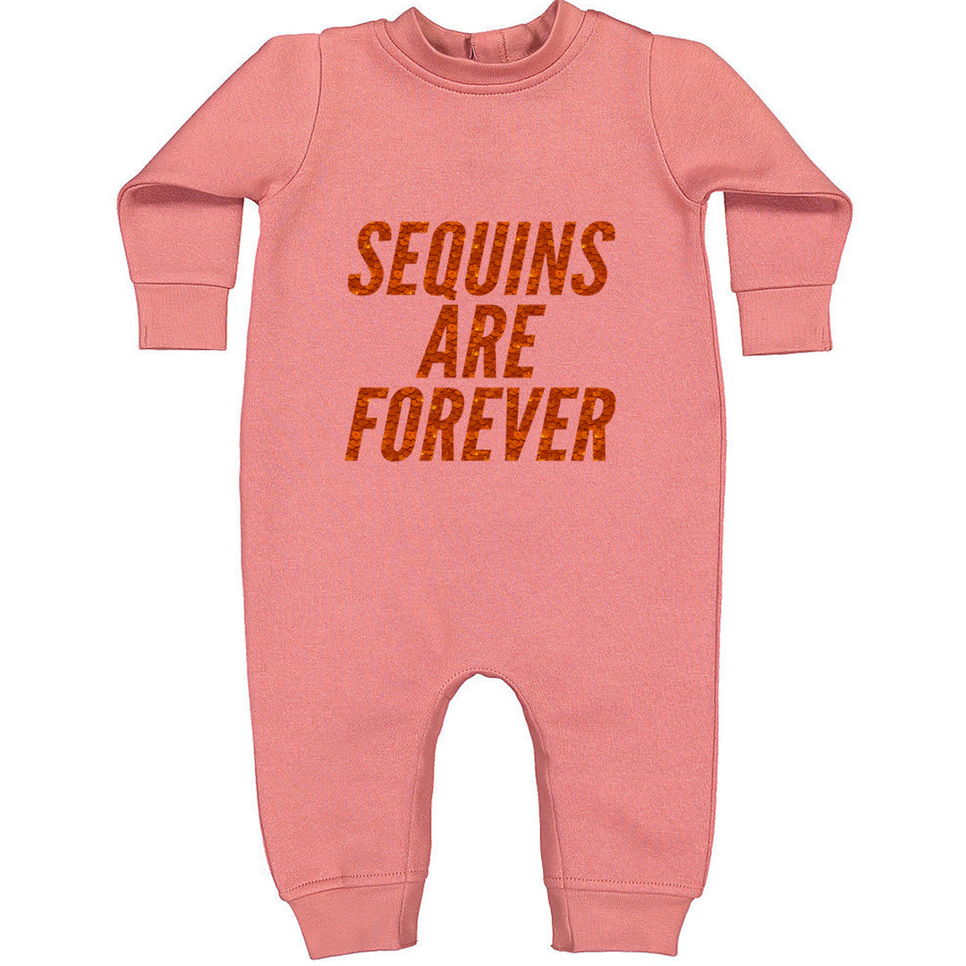 Sequins Are Forever Retro Glam Toddler Hoodie Or Infant Fleece Romper Mauve