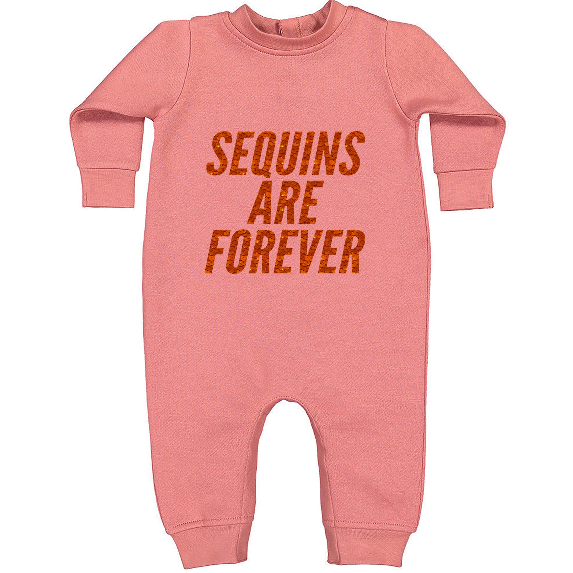 Sequins Are Forever Retro Glam Toddler Hoodie Or Infant Fleece Romper Mauve