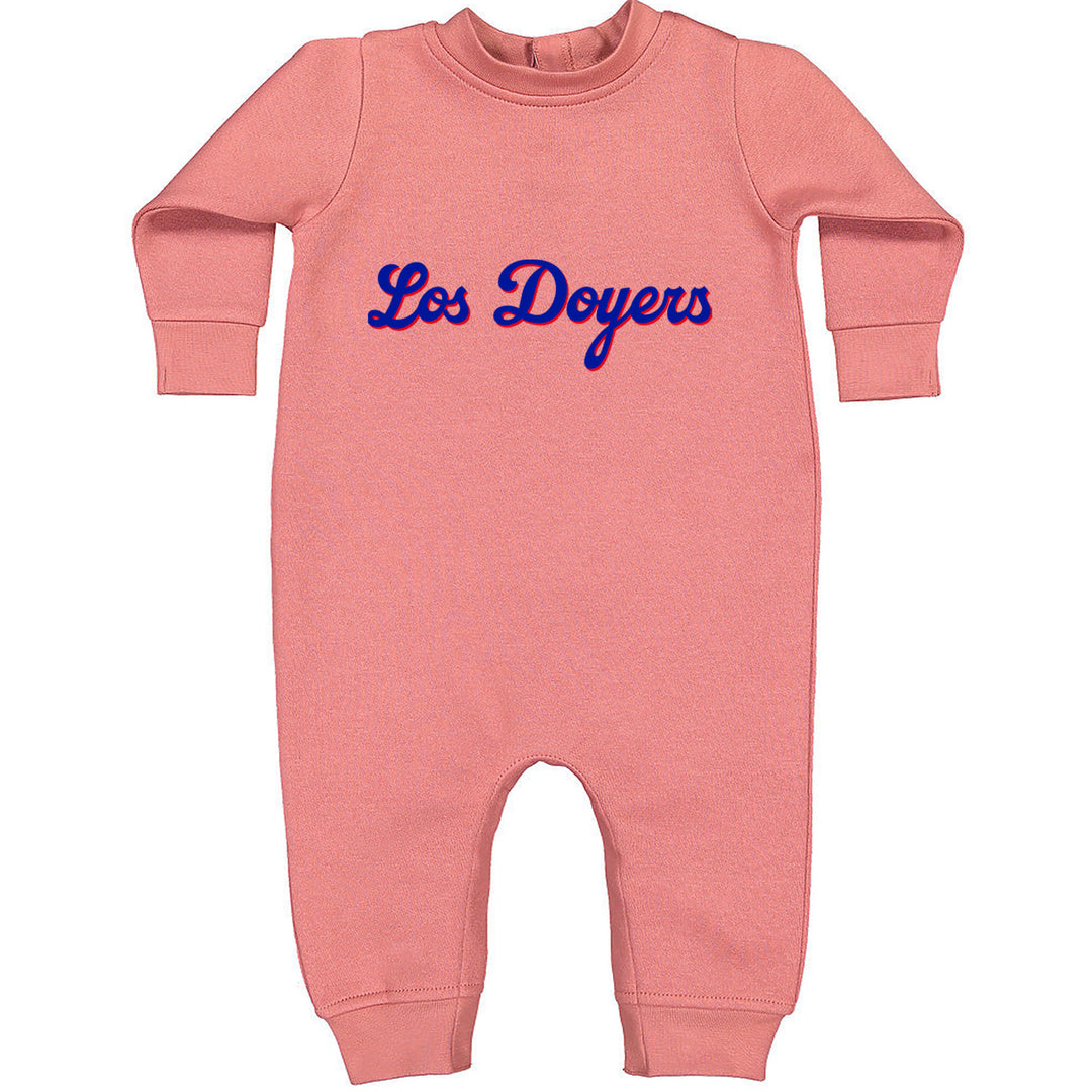 Los Doyers LA Baseball Toddler Hoodie Or Infant Fleece Romper Mauve