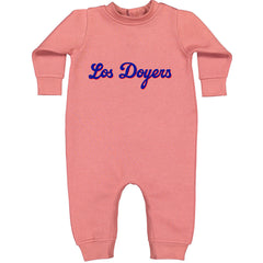 Los Doyers LA Baseball Toddler Hoodie Or Infant Fleece Romper Mauve