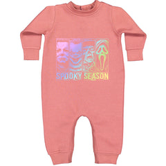 Spooky Season Horror Icons Halloween Toddler Hoodie Or Infant Fleece Romper Mauve