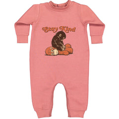 Punch Stay Kind Macaque Toddler Hoodie Or Infant Fleece Romper Mauve