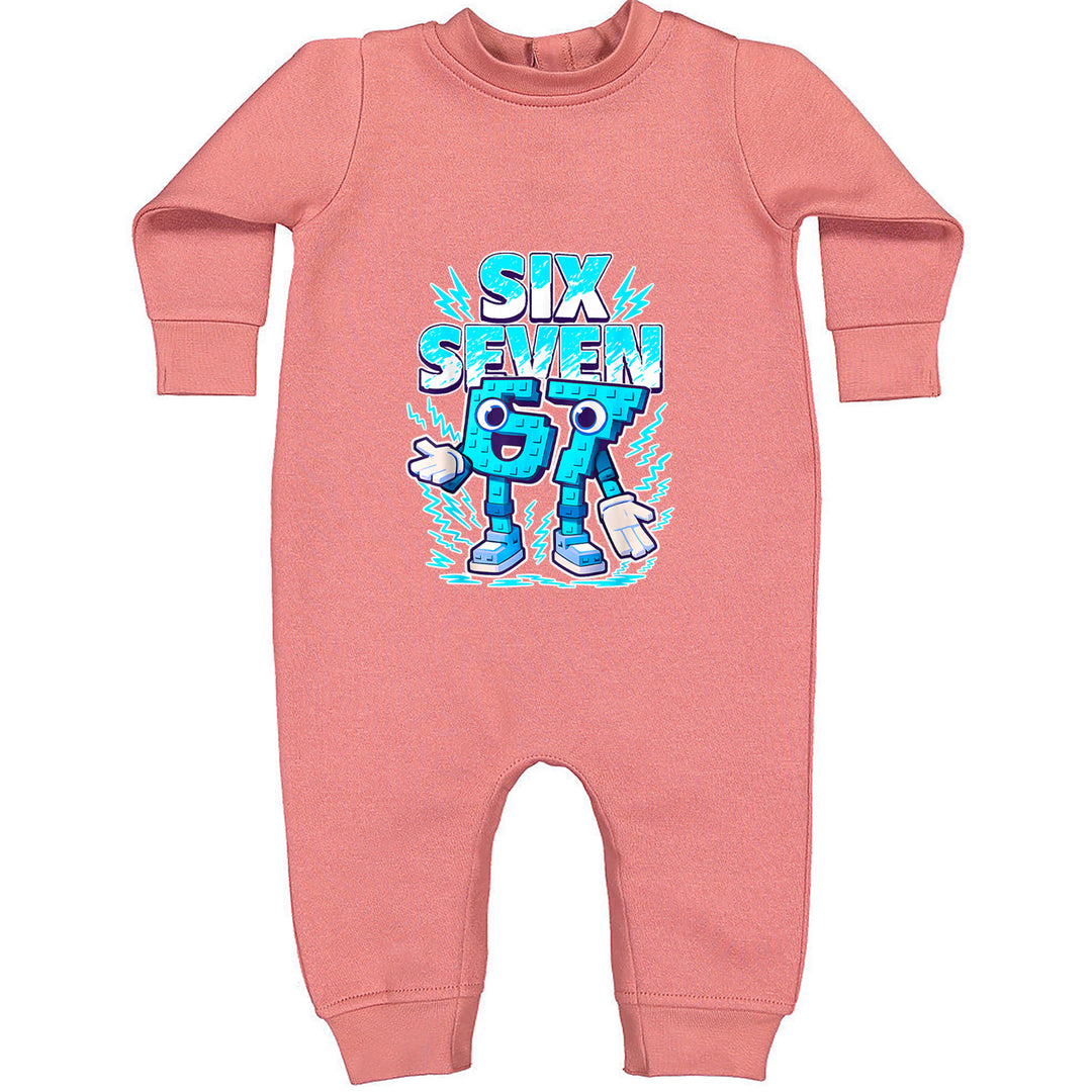 67 Brainrot Meme Slang Toddler Hoodie Or Infant Fleece Romper Mauve
