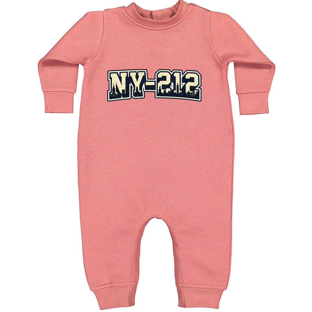 New York City 212 Area Code Skyline  Toddler Hoodie Or Infant Fleece Romper Mauve