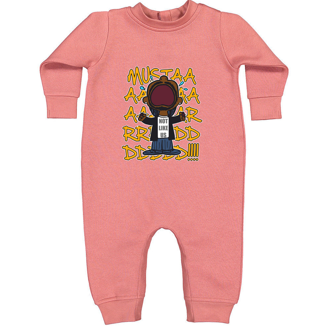 MUSTARD! Not Like Us Tv Off Toddler Hoodie Or Infant Fleece Romper Mauve