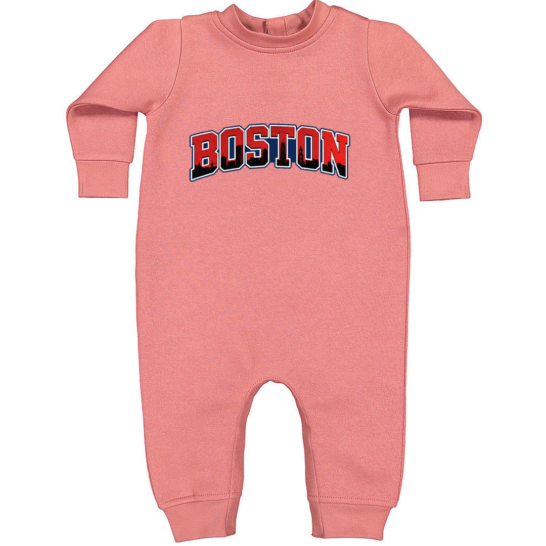 Boston City Pride Skyline Toddler Hoodie Or Infant Fleece Romper Mauve