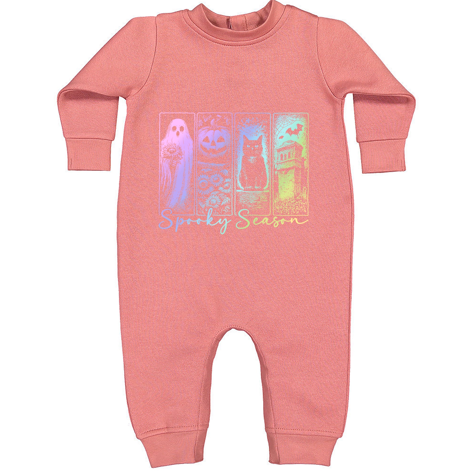 Spooky Season Cute Pastel Halloween Design Toddler Hoodie Or Infant Fleece Romper Mauve