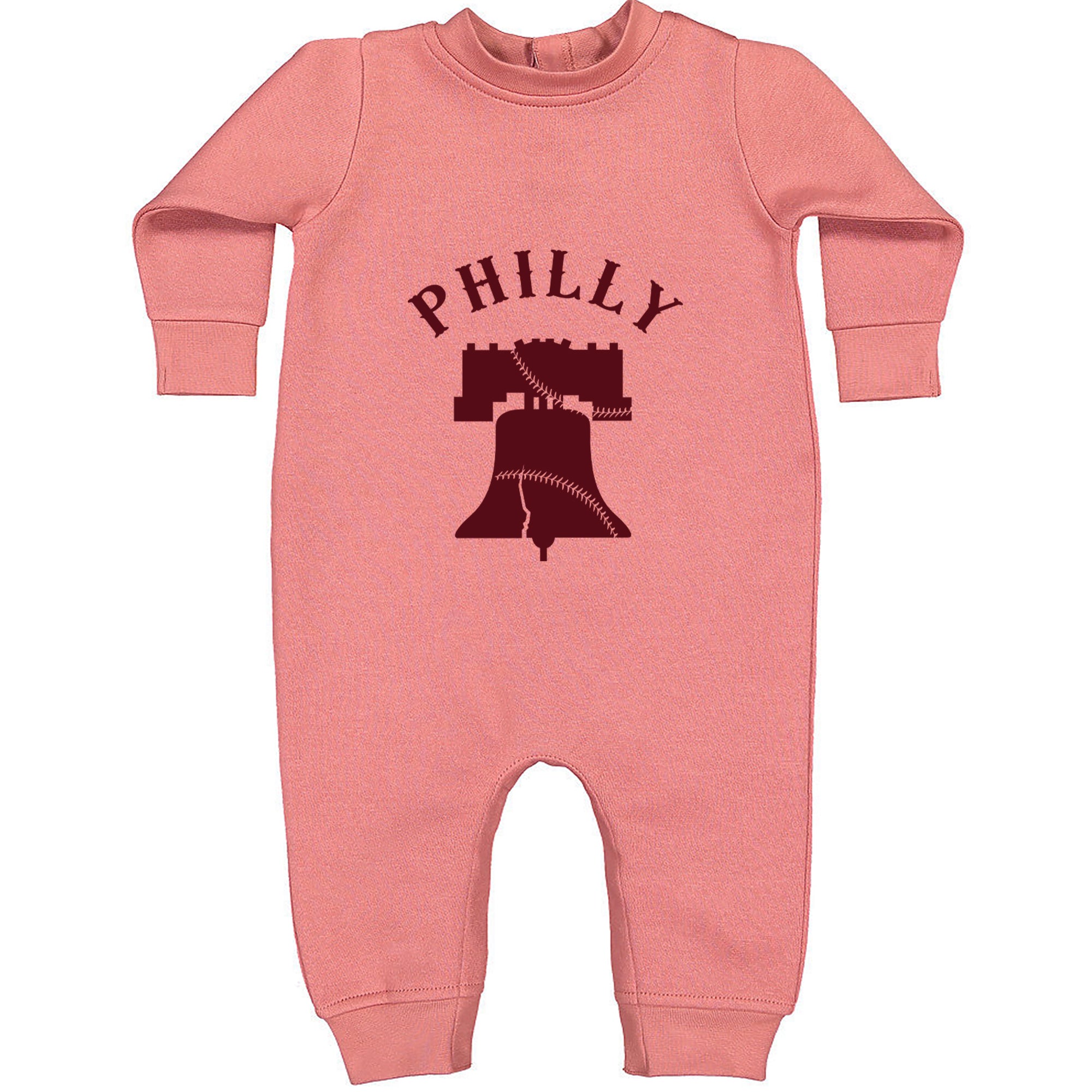 Philly Cracked Liberty Bell Toddler Hoodie Or Infant Fleece Romper Mauve