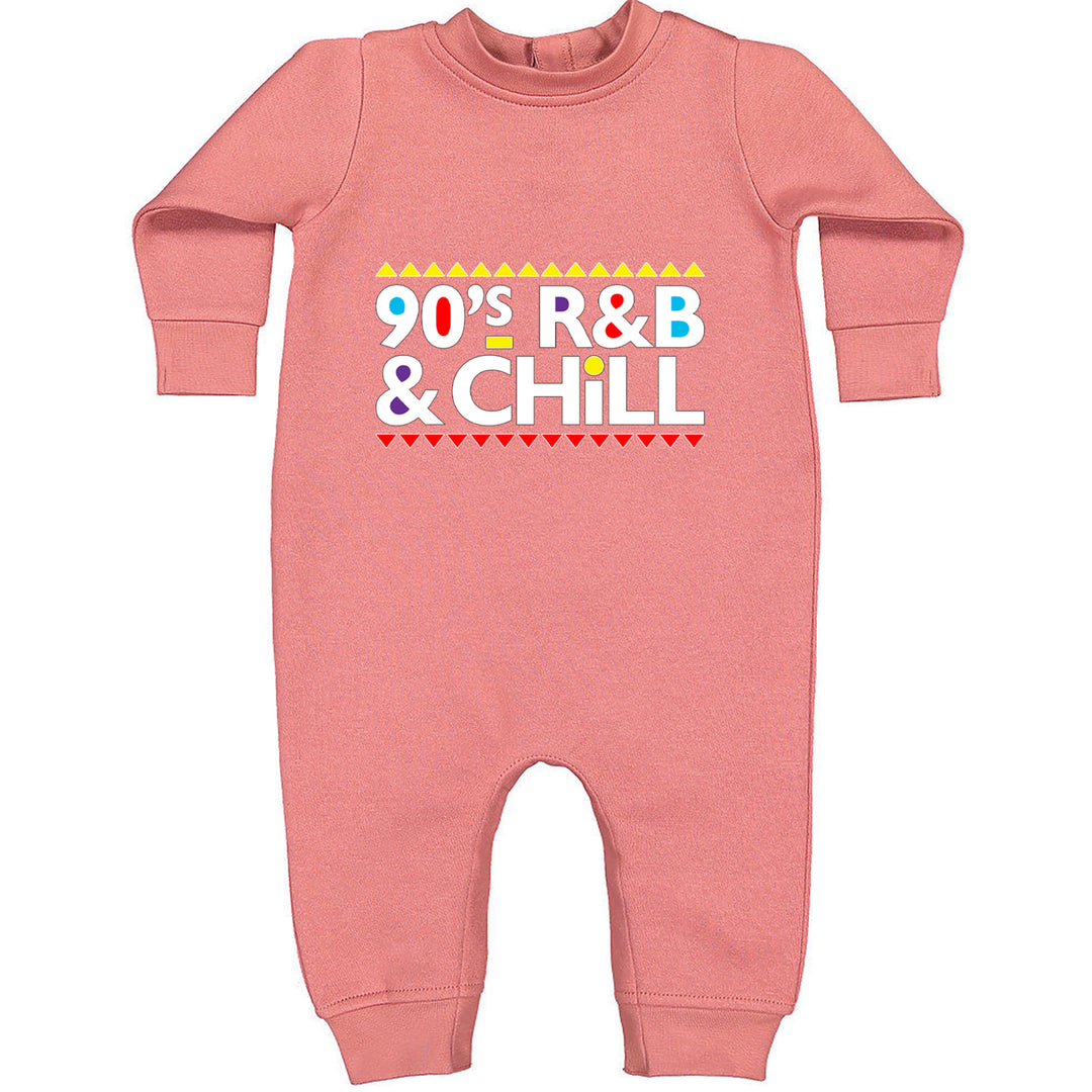 90s R&B and Chill Retro Throwback Toddler Hoodie Or Infant Fleece Romper Mauve
