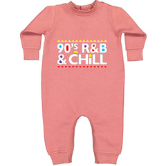 90s R&B and Chill Retro Throwback Toddler Hoodie Or Infant Fleece Romper Mauve