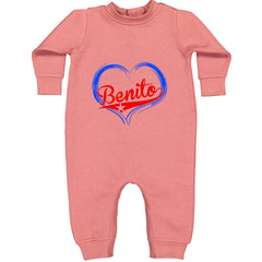 Benito Heart Puerto Rico Toddler Hoodie Or Infant Fleece Romper Mauve