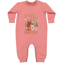 Quest Squad Broccoli Cat Fantasy Reader  Toddler Hoodie Or Infant Fleece Romper Mauve