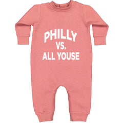 Philly Vs. All Youse Philly Thing Toddler Hoodie Or Infant Fleece Romper Mauve