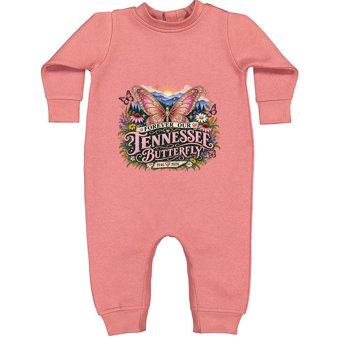 Forever Our Tennessee Butterfly Dolly Toddler Hoodie Or Infant Fleece Romper Mauve