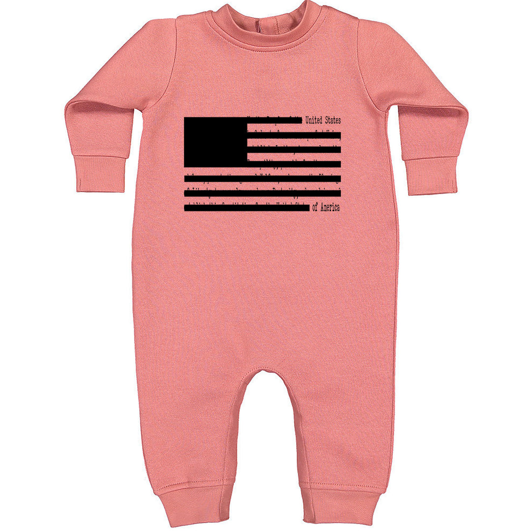 Redacted American Flag Toddler Hoodie Or Infant Fleece Romper Mauve