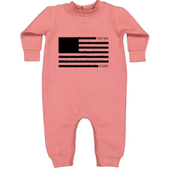Redacted American Flag Toddler Hoodie Or Infant Fleece Romper Mauve