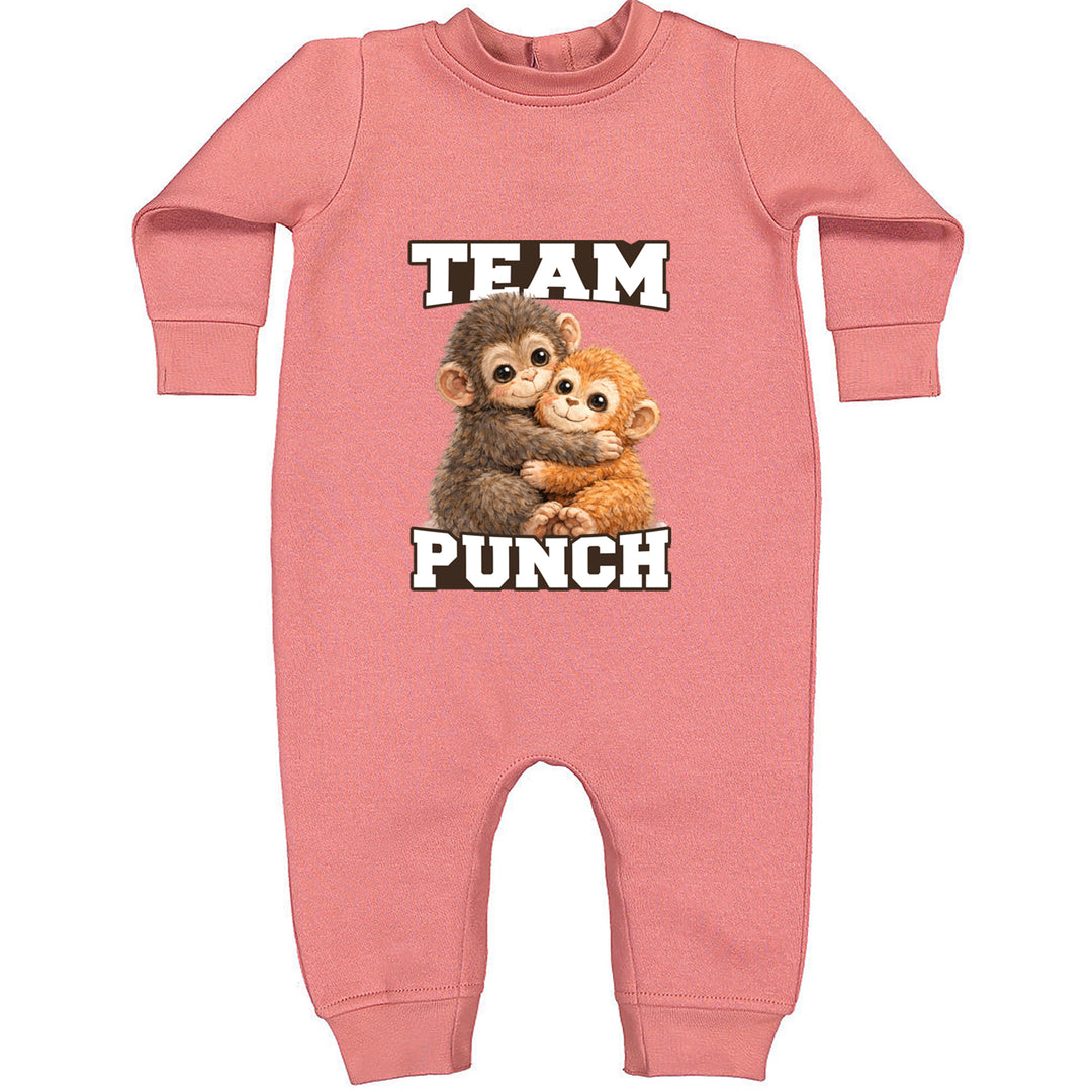 Team Punch Panchi-kun Monkey Toddler Hoodie Or Infant Fleece Romper Mauve