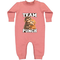 Team Punch Panchi-kun Monkey Toddler Hoodie Or Infant Fleece Romper Mauve