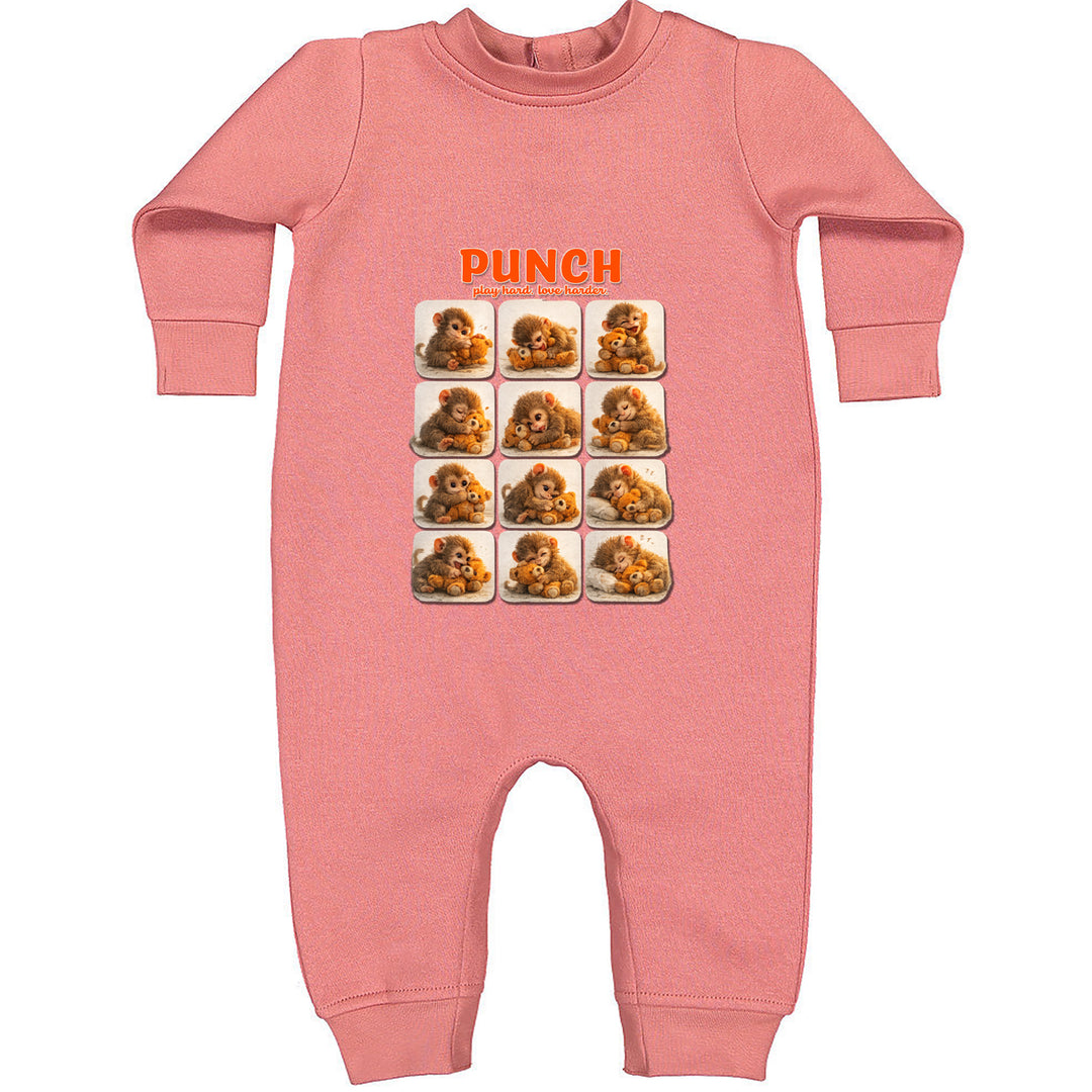 Punch Play Hard Love Harder Toddler Hoodie Or Infant Fleece Romper Mauve