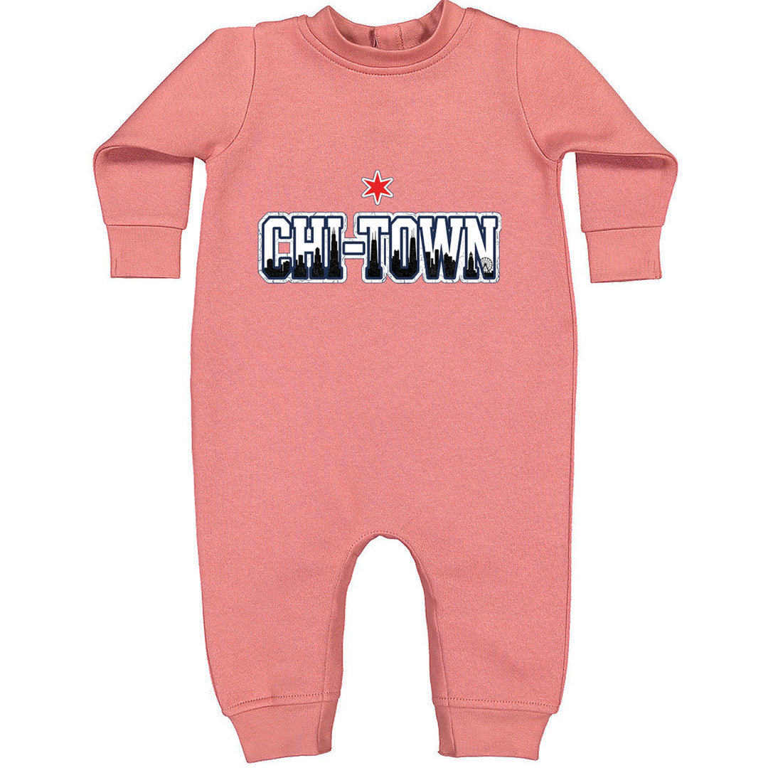Chicago Chi-Town City Pride Toddler Hoodie Or Infant Fleece Romper Mauve