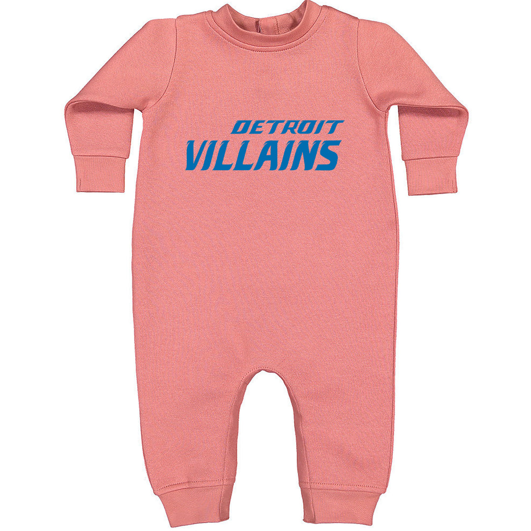 Detroit Villains Grit Football Toddler Hoodie Or Infant Fleece Romper Mauve