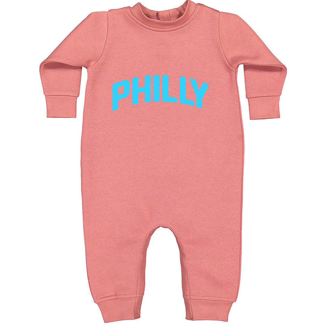 Philly Philadelphia Pride graphic on Toddler Hoodie and Baby Fleece Onesie in Mauve alternate view 2
