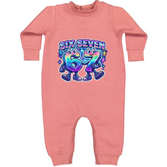 Six Seven 67 Retro Pixel Buddies Toddler Hoodie Or Infant Fleece Romper Mauve