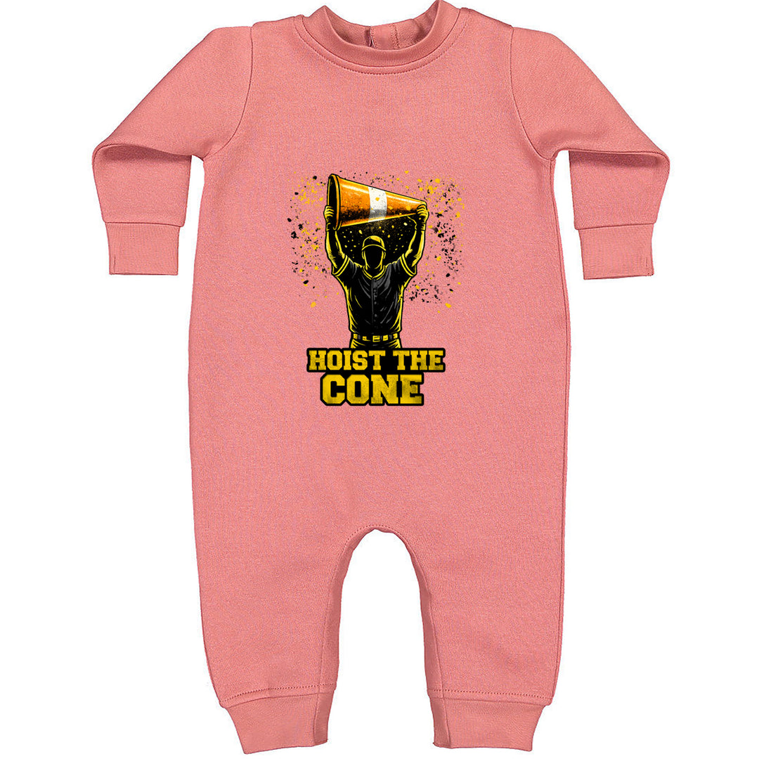 Hoist The Cone Pittsburgh Pride Toddler Hoodie Or Infant Fleece Romper Mauve