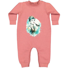 Mrs. Herpburn Iconic Watercolors Toddler Hoodie Or Infant Fleece Romper Mauve