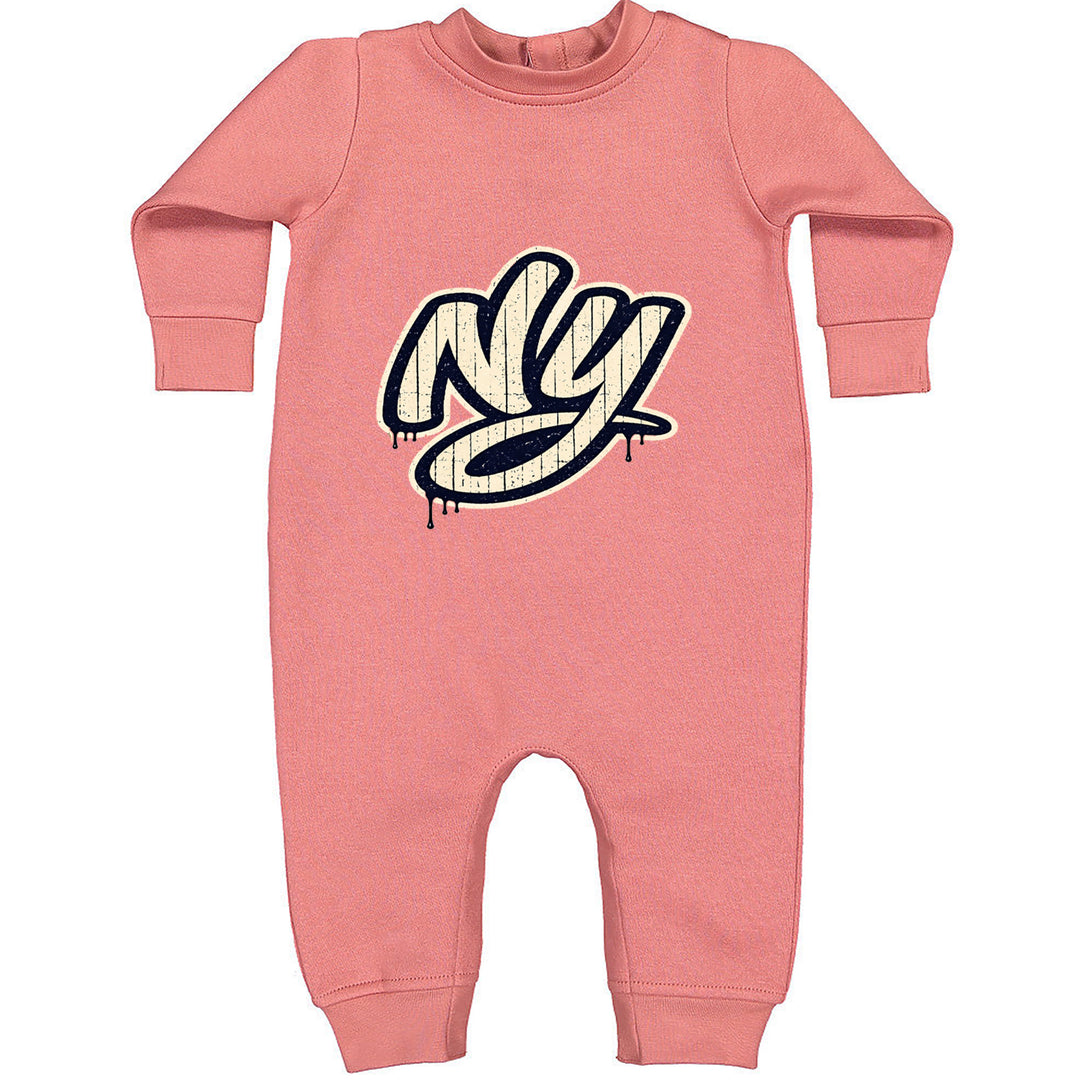 NYC New York City Grunge Street Toddler Hoodie Or Infant Fleece Romper Mauve
