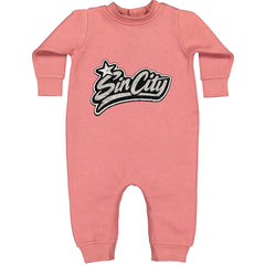 Sin City Vegas Retro Vintage Toddler Hoodie Or Infant Fleece Romper Mauve