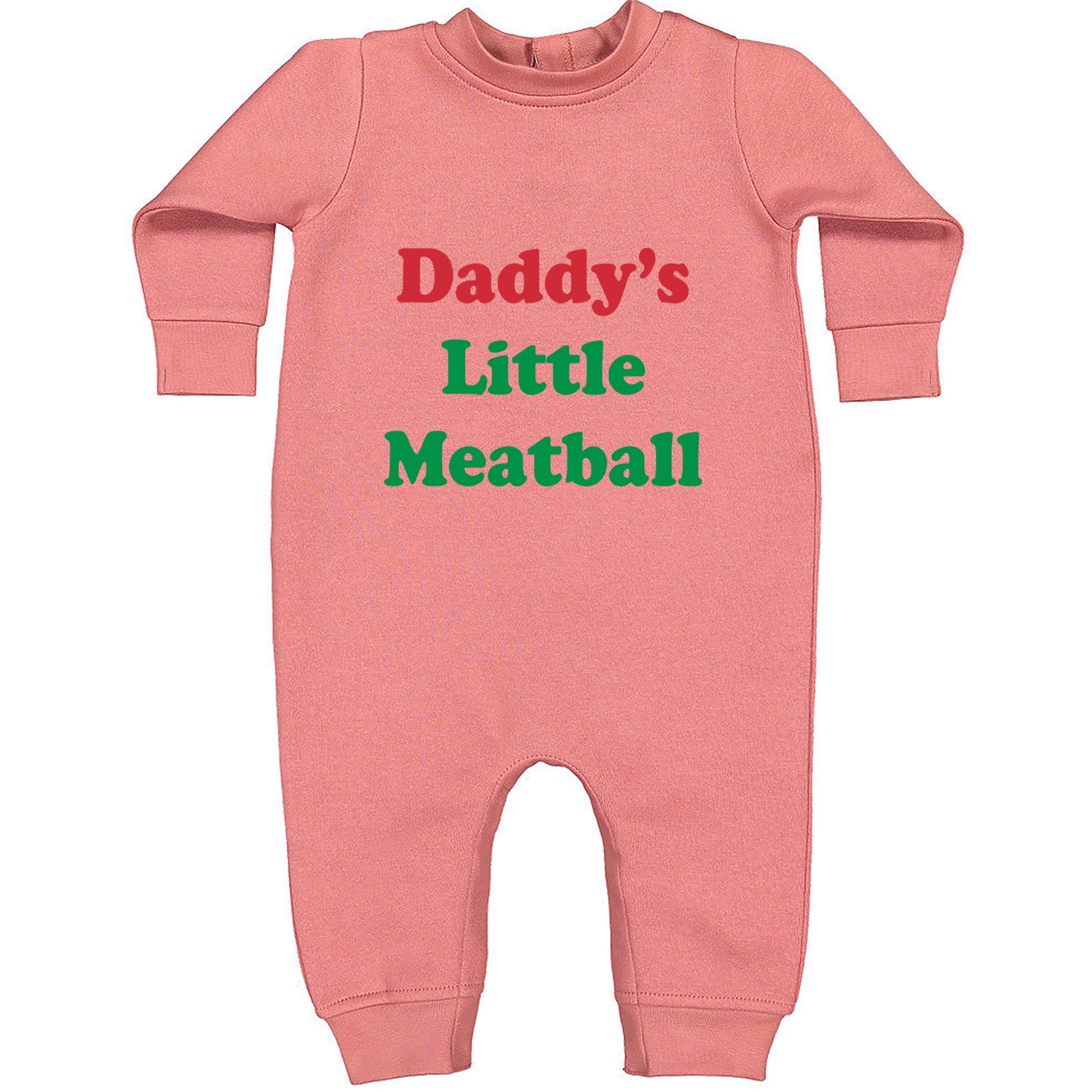 Daddy's Little Meatball Love Island Toddler Hoodie Or Infant Fleece Romper Mauve