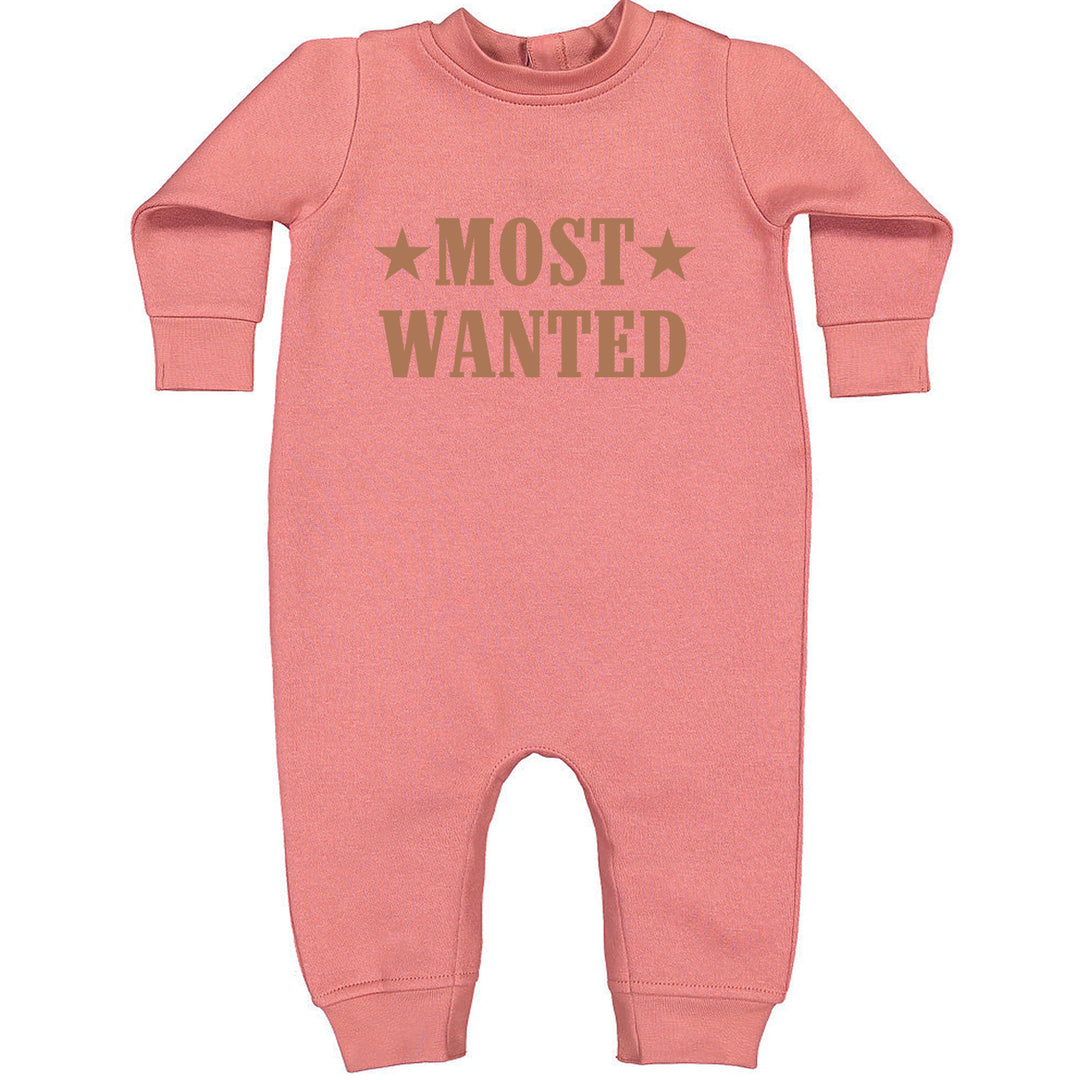 Most Wanted Cowboy Toddler Hoodie Or Infant Fleece Romper Mauve