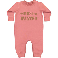 Most Wanted Cowboy Toddler Hoodie Or Infant Fleece Romper Mauve