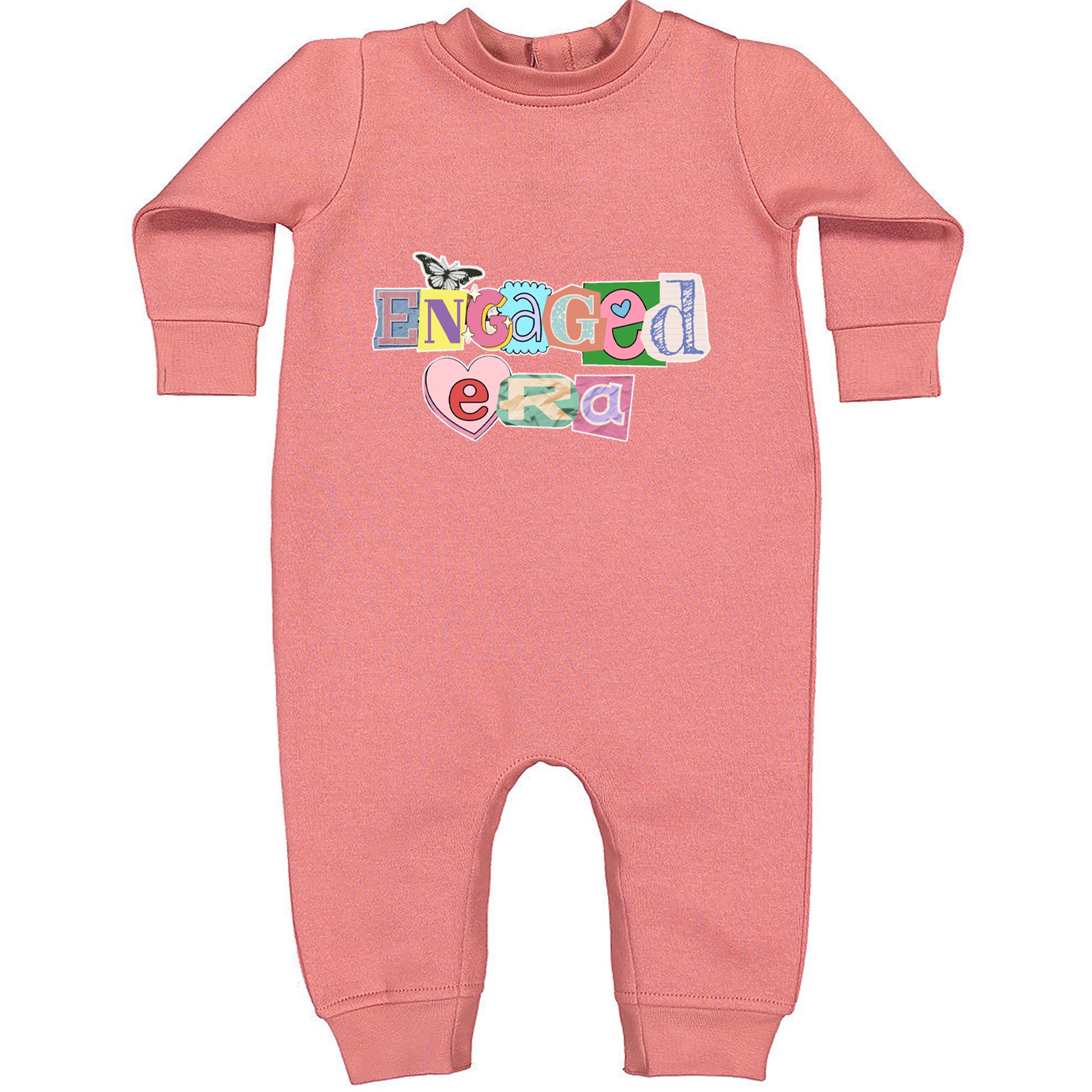Engaged Era Aesthetic Retro Collage Design Toddler Hoodie Or Infant Fleece Romper Mauve