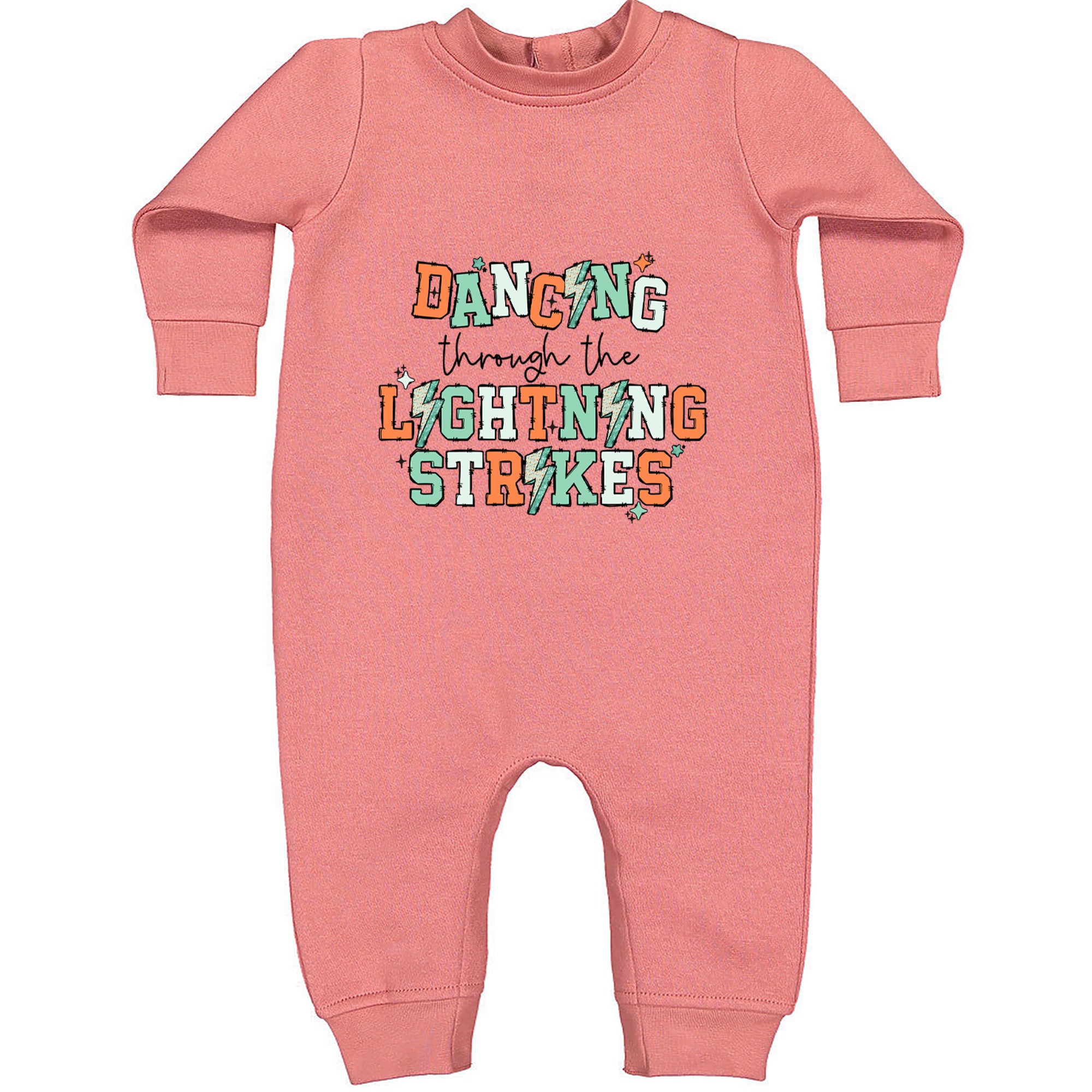 Dancing Through The Lightning Strikes Toddler Hoodie Or Infant Fleece Romper Mauve