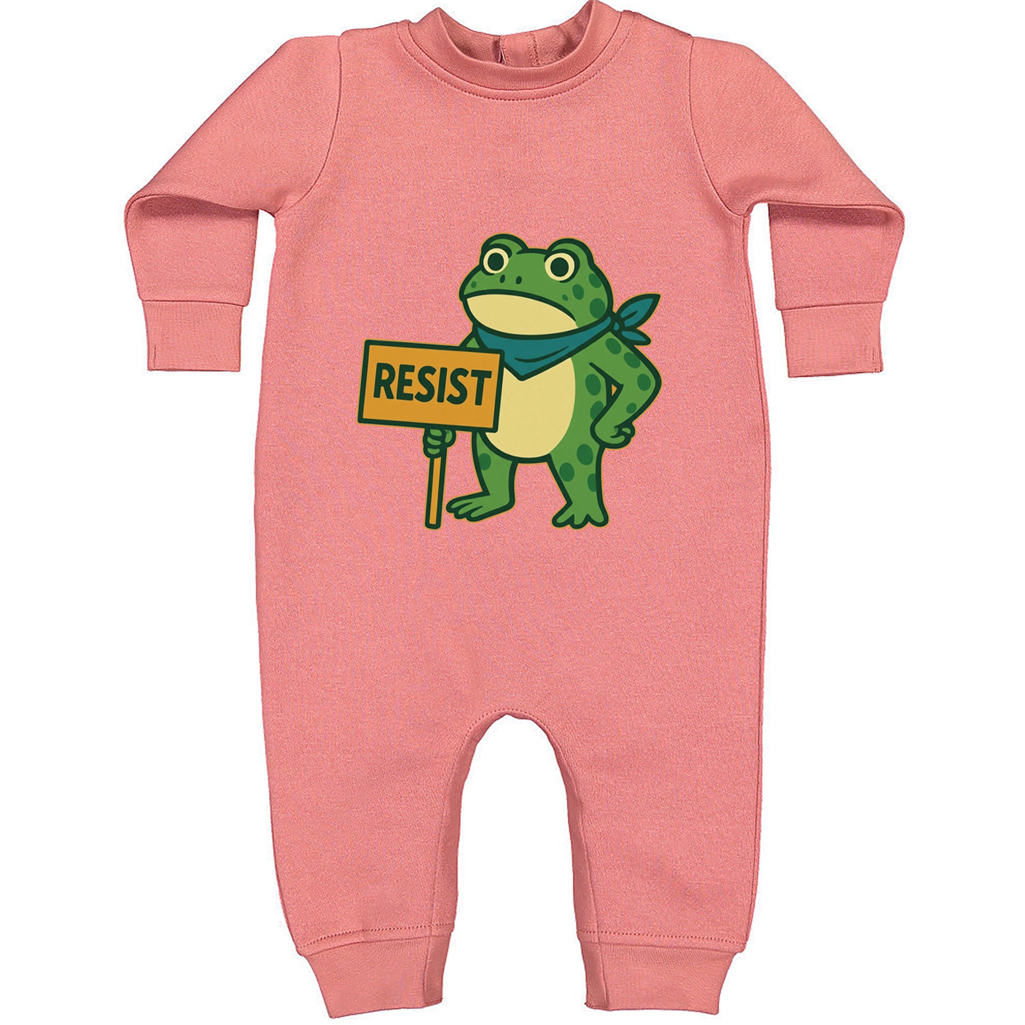 Sign Resist Meme Frog Protest Toddler Hoodie Or Infant Fleece Romper Mauve