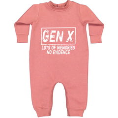 Gen X Lots of Memories No Evidence Nostalgia Toddler Hoodie Or Infant Fleece Romper Mauve