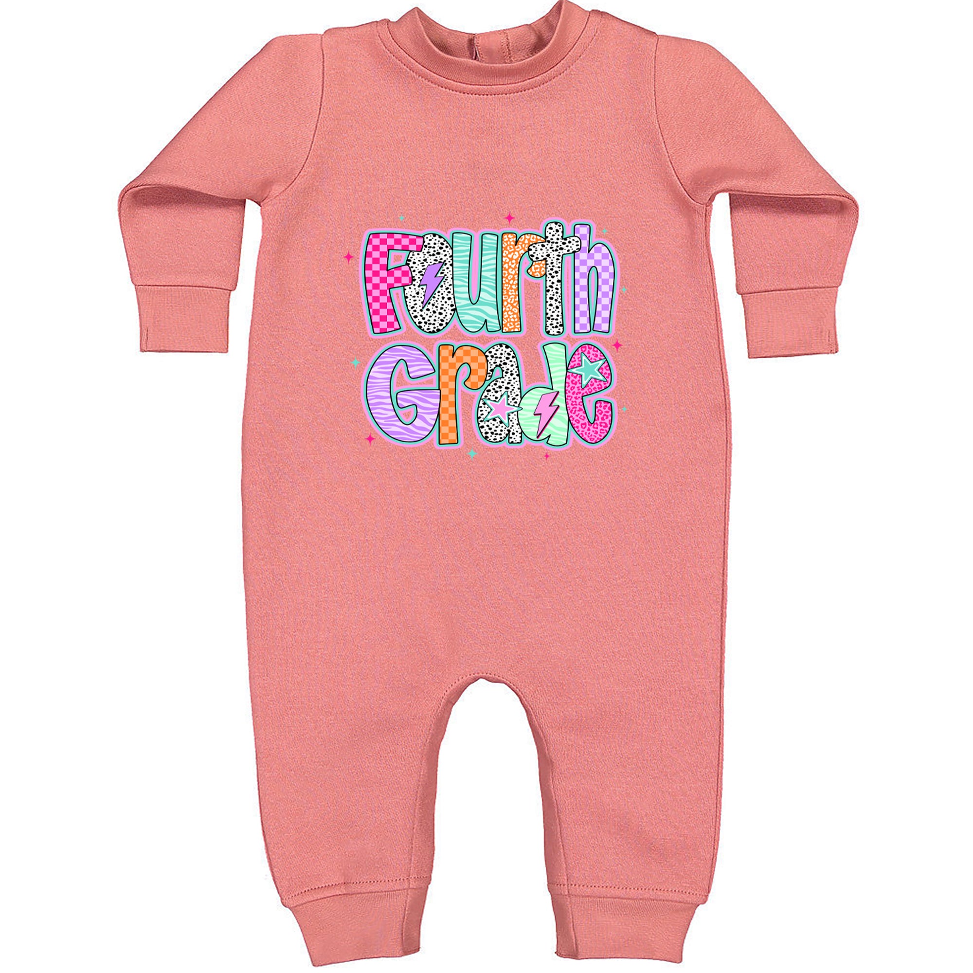Fourth Grade Fierce Colorful Back to School Toddler Hoodie Or Infant Fleece Romper Mauve