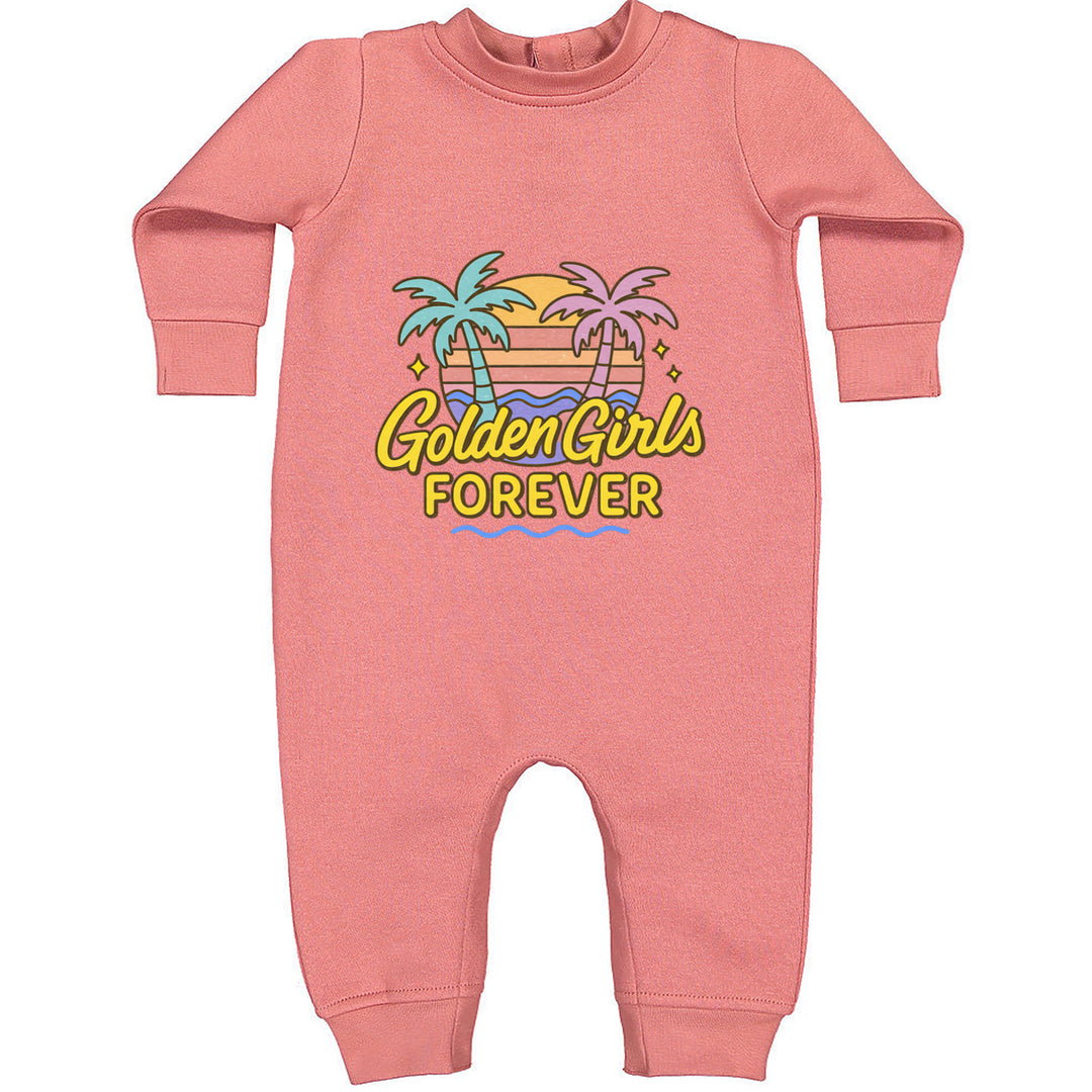 Golden Girls Forever Retro Sunset Toddler Hoodie Or Infant Fleece Romper Mauve