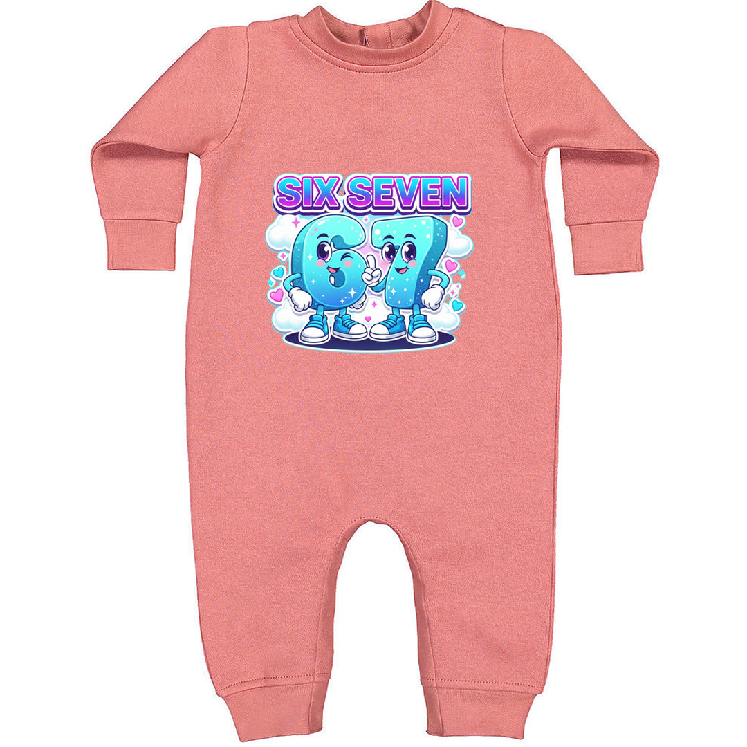 67 Six Seven Meme Kawaii Cloud Toddler Hoodie Or Infant Fleece Romper Mauve