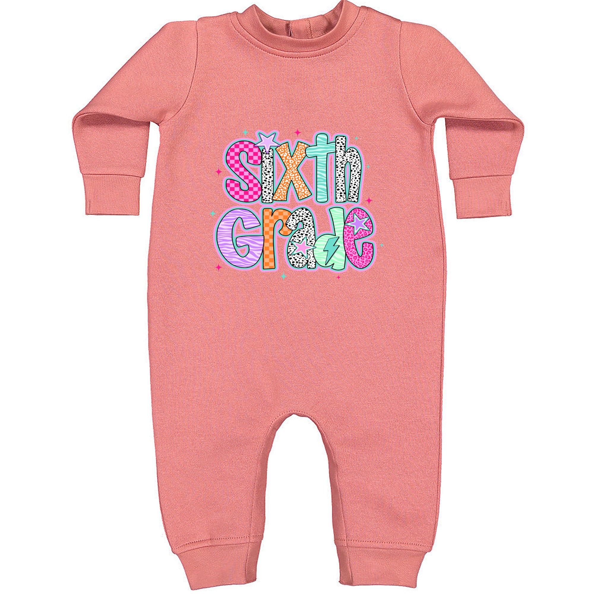 Sixth Grade Colorful Back to School Toddler Hoodie Or Infant Fleece Romper Mauve