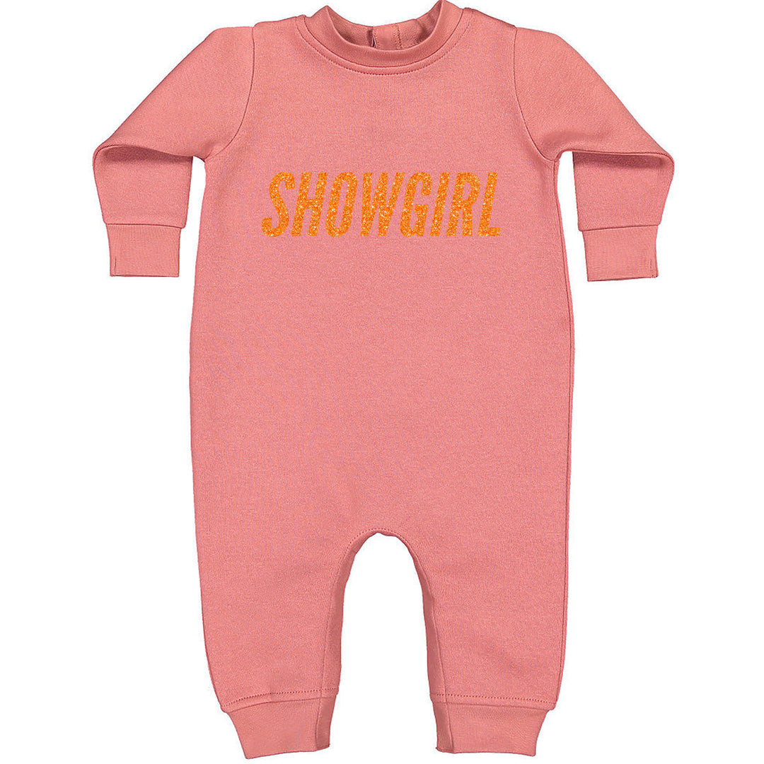 Showgirl Orange Glitter Toddler Hoodie Or Infant Fleece Romper Mauve