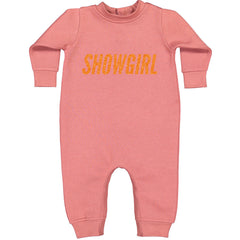 Showgirl Orange Glitter Toddler Hoodie Or Infant Fleece Romper Mauve