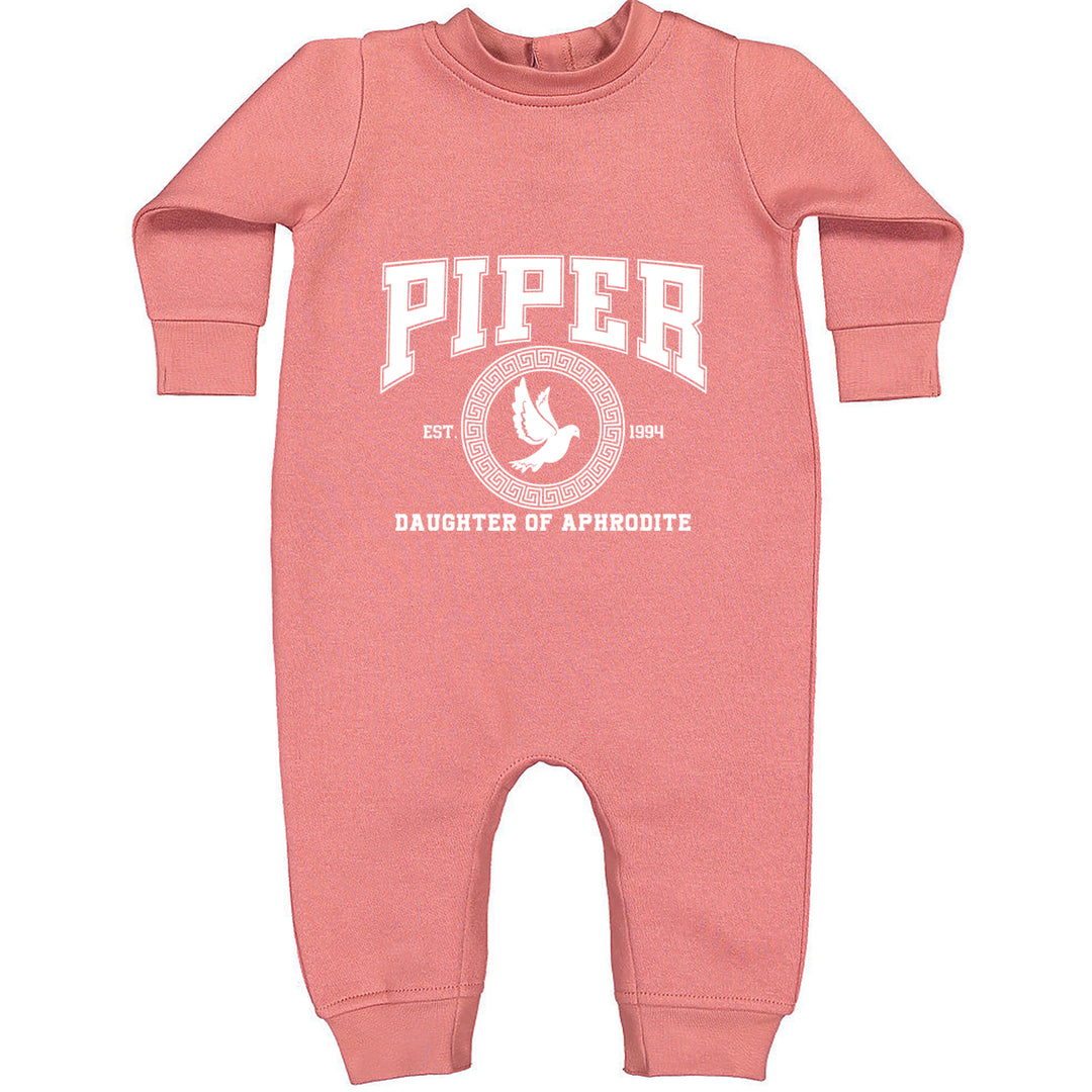 Piper Daughter of Aphrodite Rebel Heart Toddler Hoodie Or Infant Fleece Romper Mauve